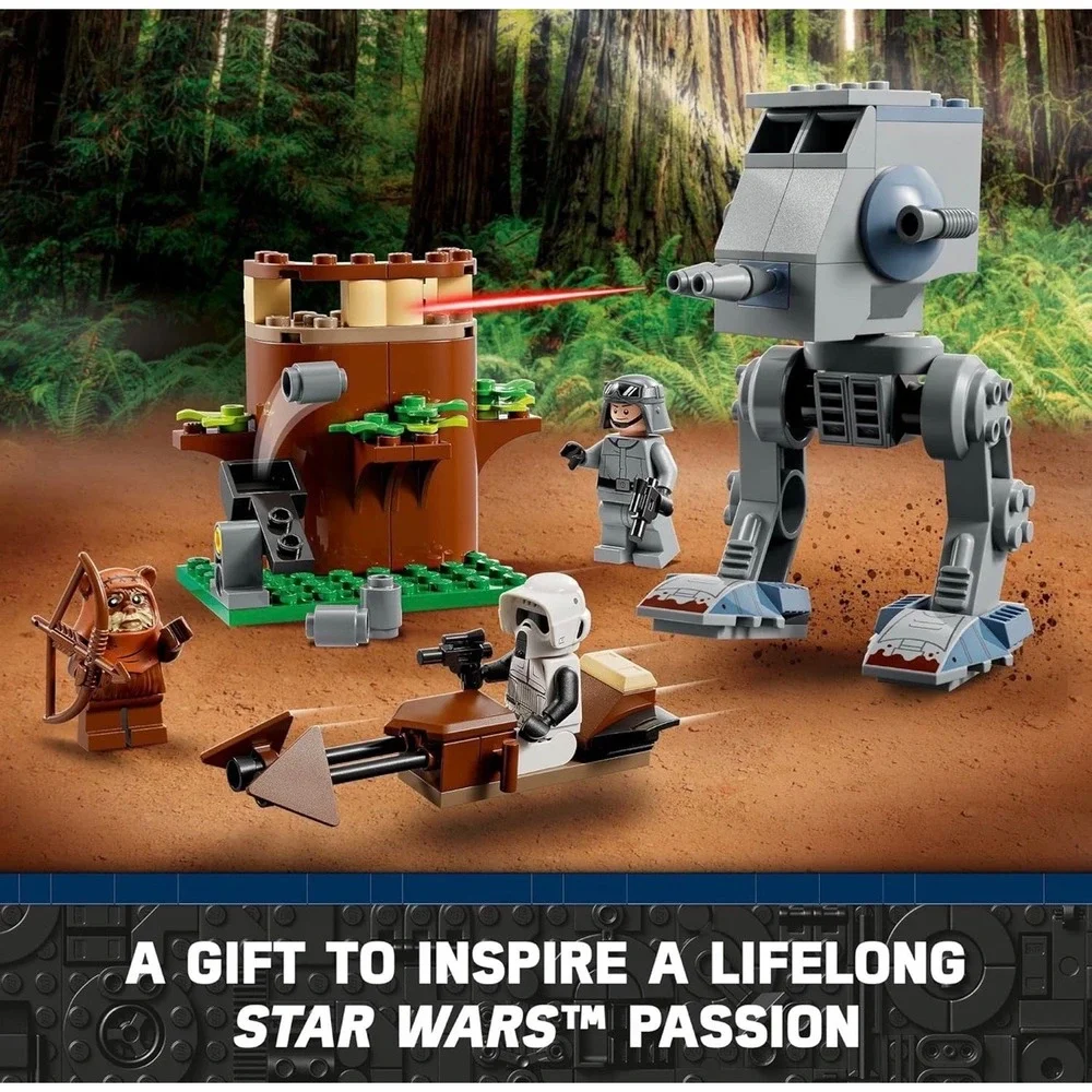 NWT/SEALED LEGO Star Wars AT-ST 75332 Wicket Ewok Scout Trooper 87 Pc